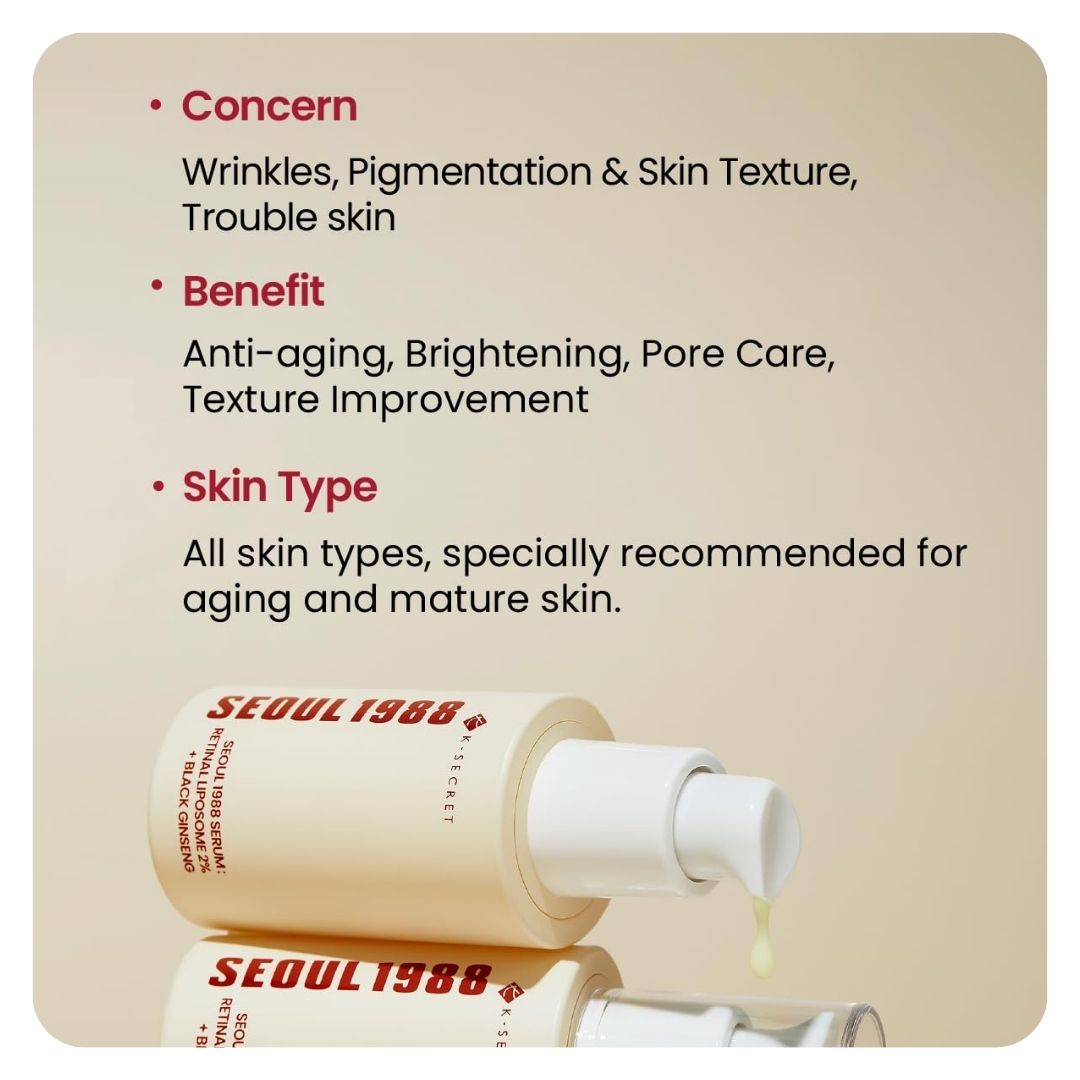 K-SECRET SEOUL 1988 Serum : Retinal Liposome 2% + Black Ginseng