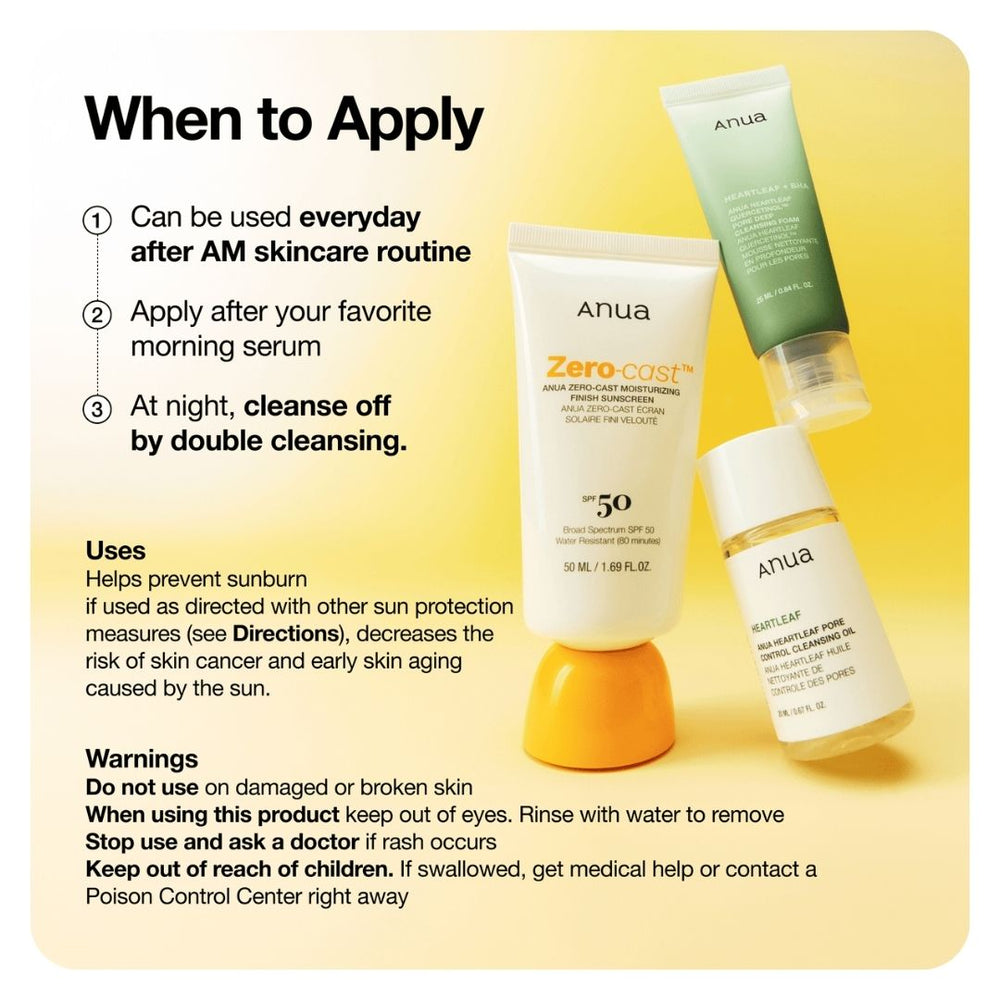 Anua Zero-cast Moisturizing Finish Sunscreen