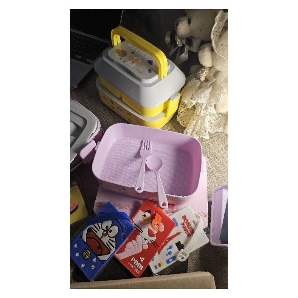 Girls Lunchbox Purple / Yellow