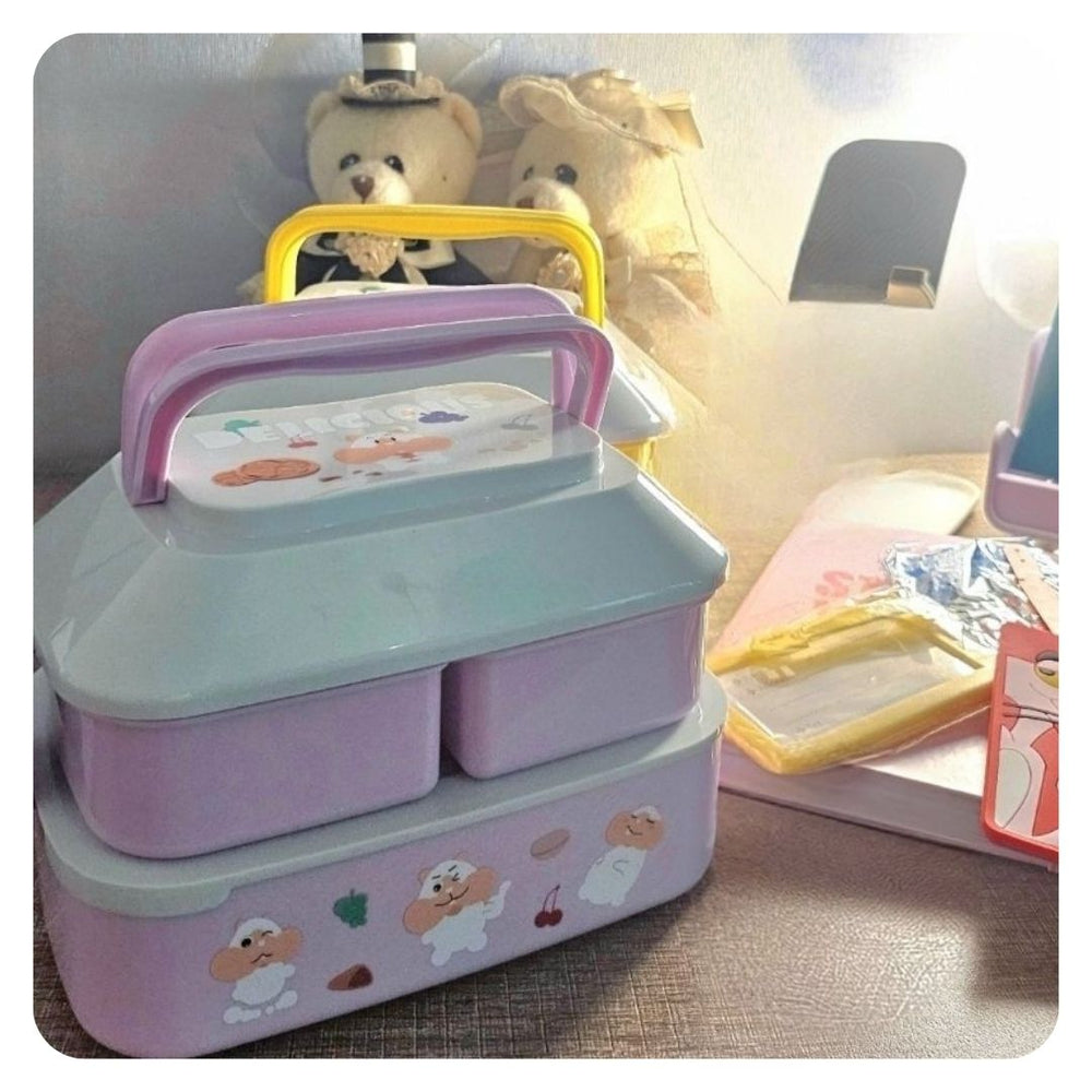 Girls Lunchbox Purple / Yellow