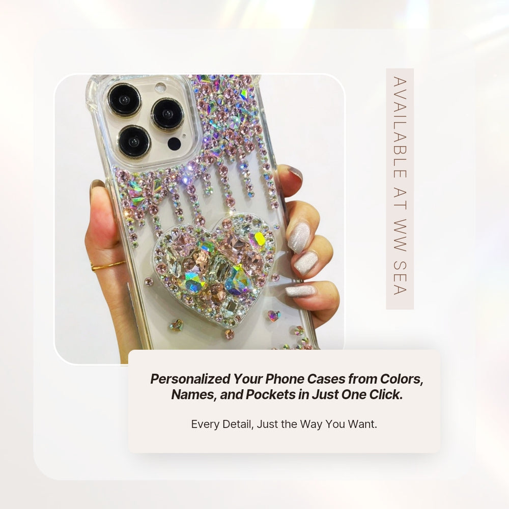 Beauty Queen Crystal Phone Handle