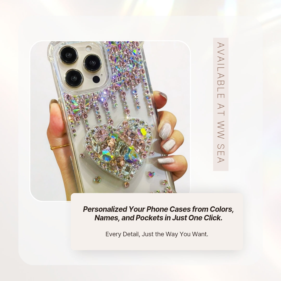 Beauty Queen Crystal Phone Handle